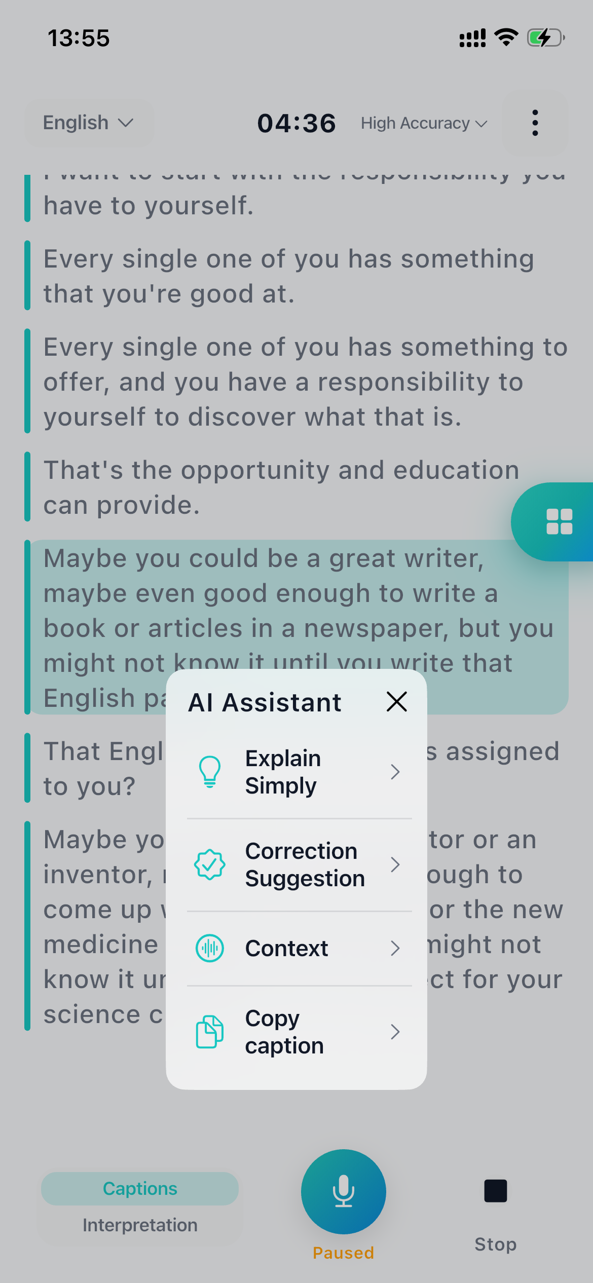 Skrin HearU Live AI Assist